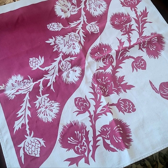 Vintage 70's Seneca Lounge Thistle Cloth Napkins Set Of 4 - Picture 4 of 11